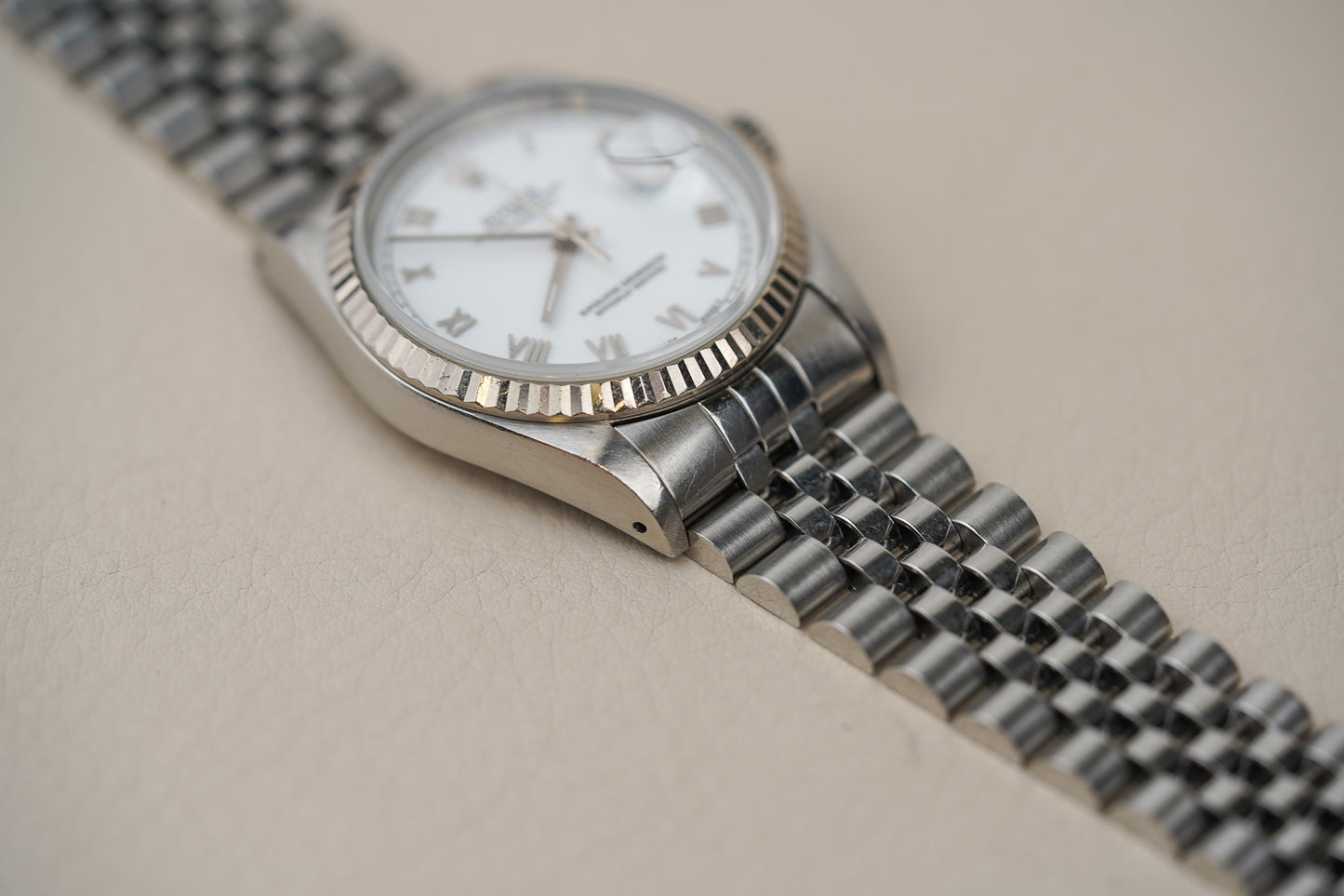 1991 Rolex Datejust 16234 'Skinny' White Roman Dial