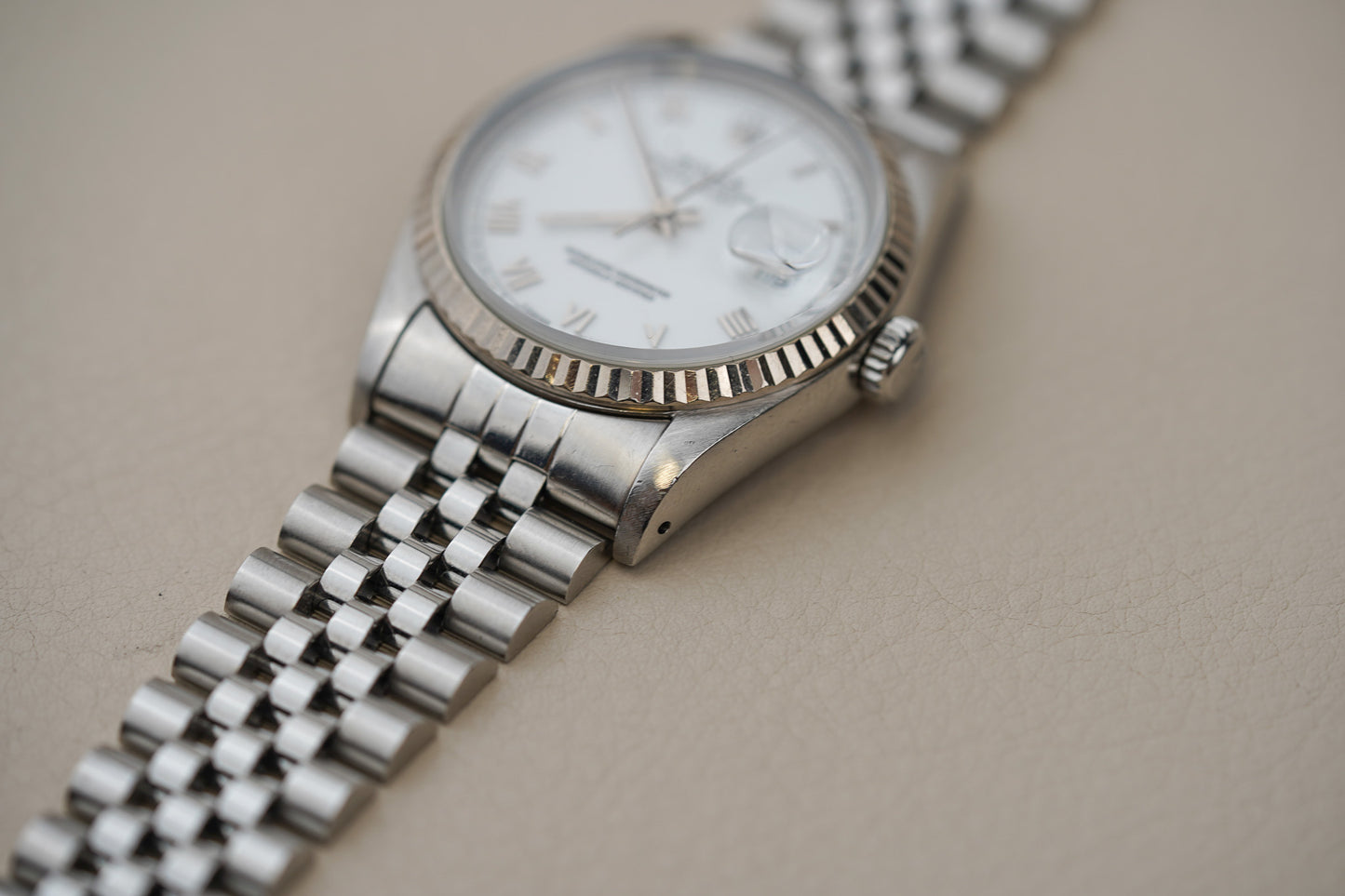 1991 Rolex Datejust 16234 'Skinny' White Roman Dial