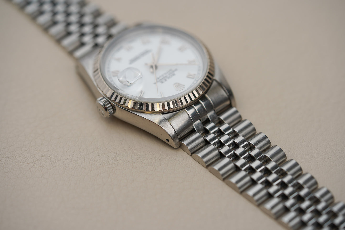1991 Rolex Datejust 16234 'Skinny' White Roman Dial