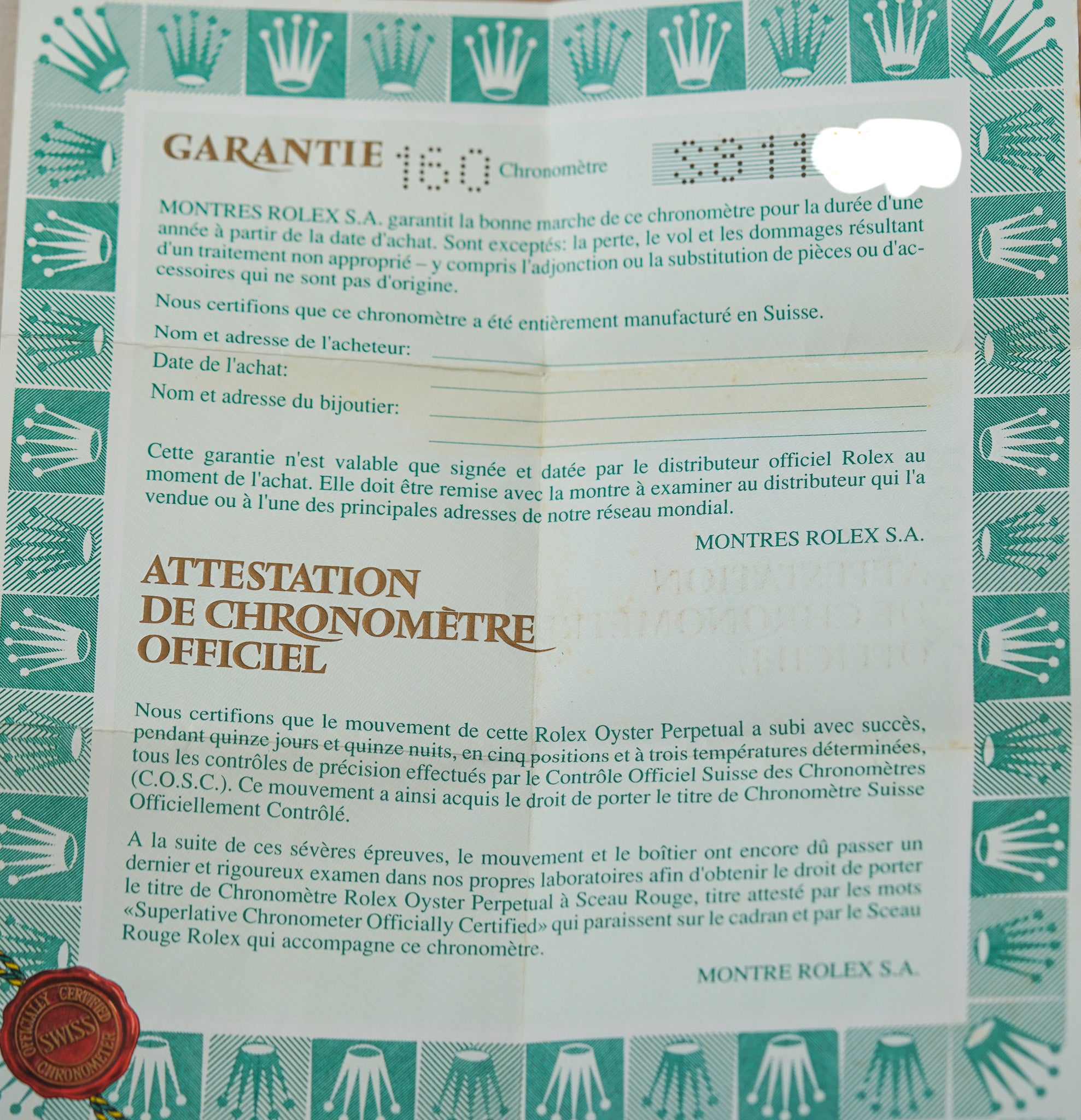 1993 Rolex Day-Date 18238 Champagne Stick Dial