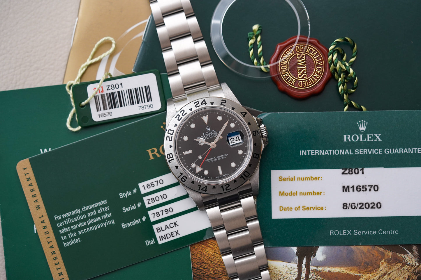 2008 Rolex Explorer II 16570 Black 'Engraved'