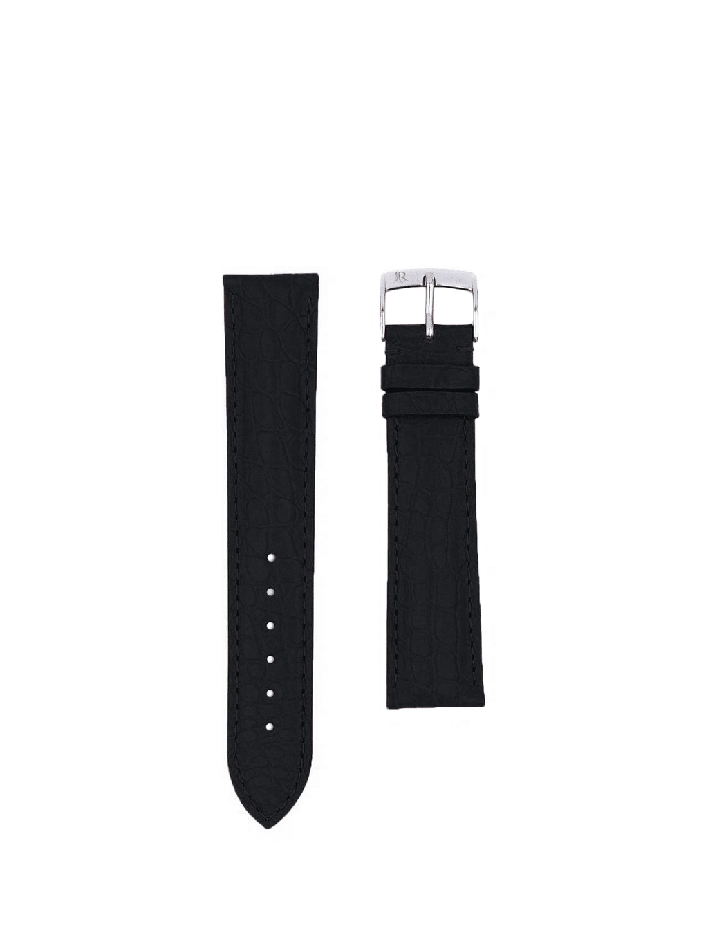 Jean Rousseau Classic 3.5 Watch Strap Black Semi Matte Alligator