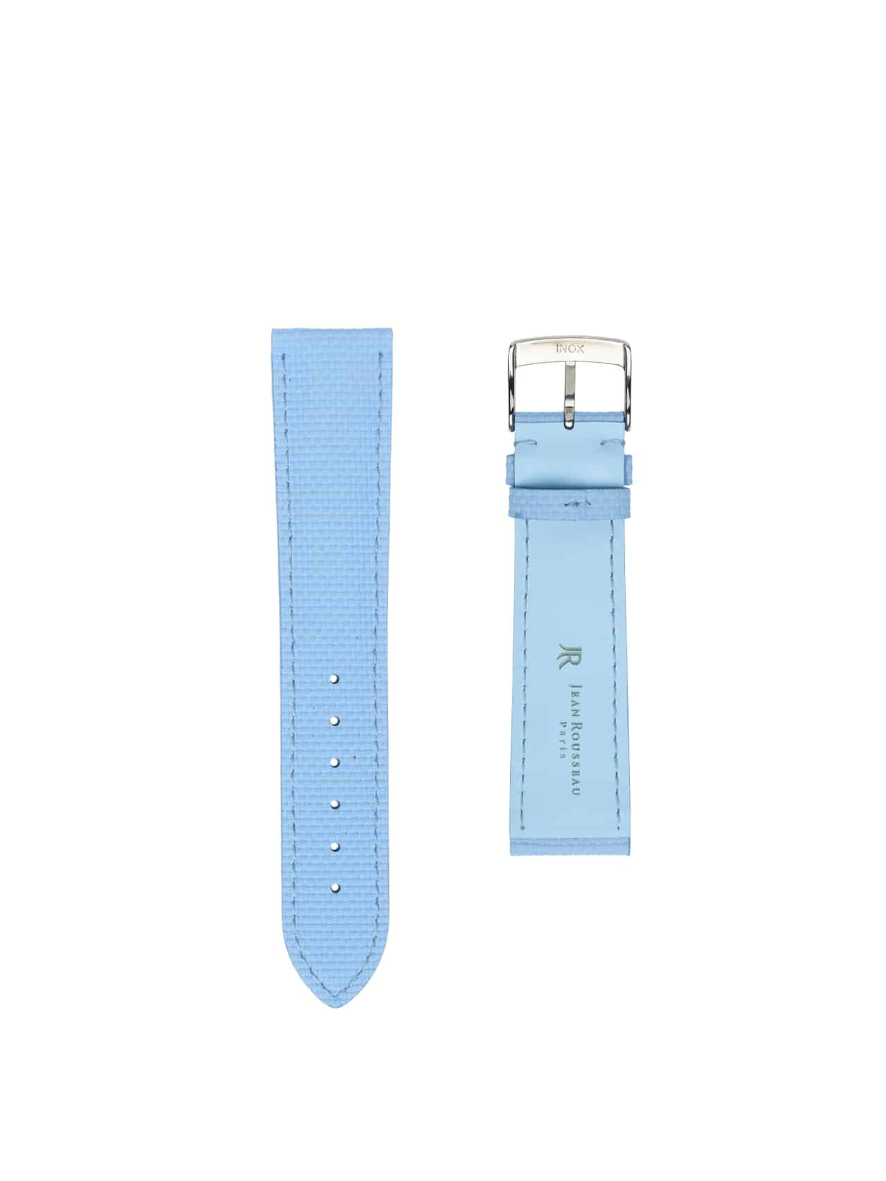 Jean Rousseau Watch Strap Sky Blue Textured Rubber