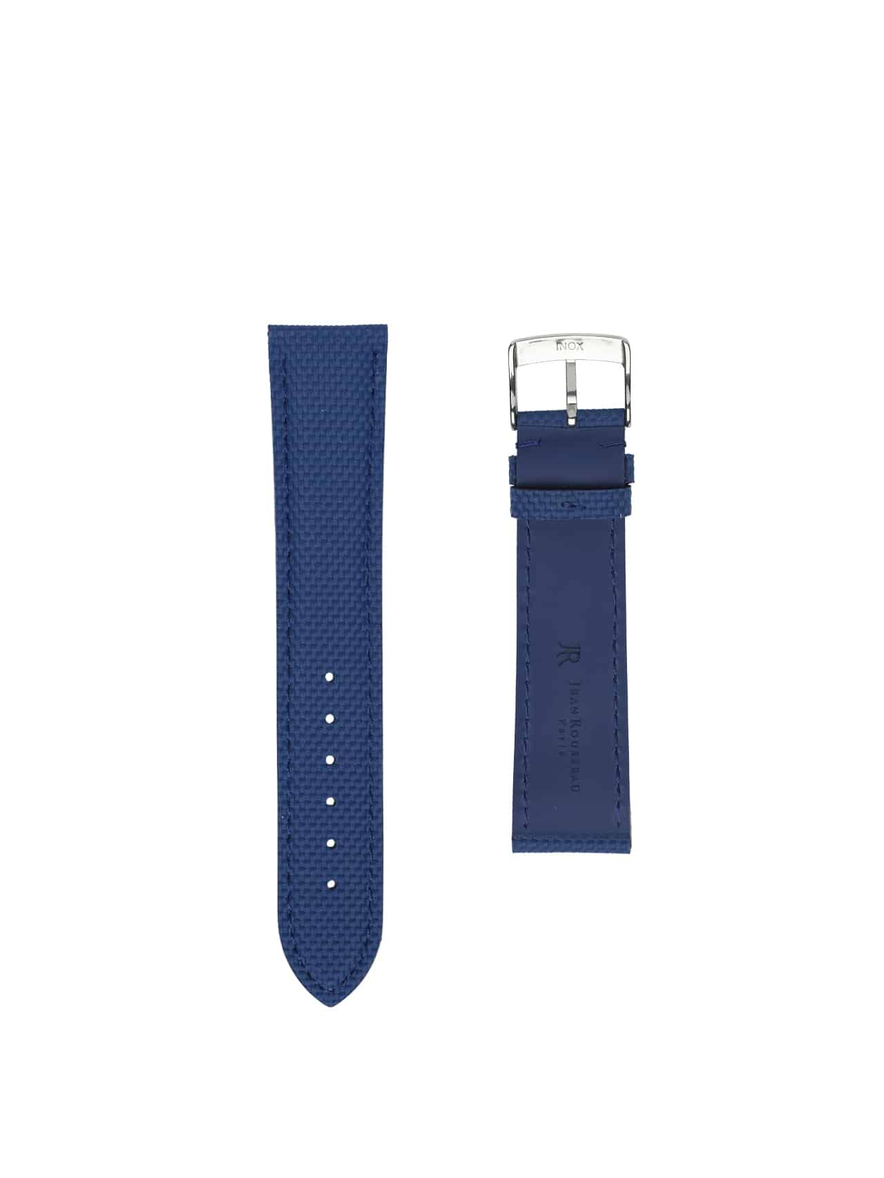 Jean Rousseau Watch Strap Navy Textured Rubber