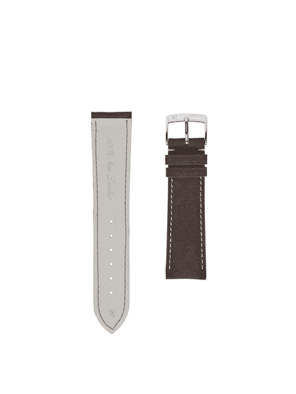 Jean Rousseau Watch Strap Dark Brown Alcantara 3.5