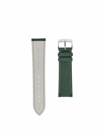 Jean Rousseau Watch Strap Green Alcantara 3.5