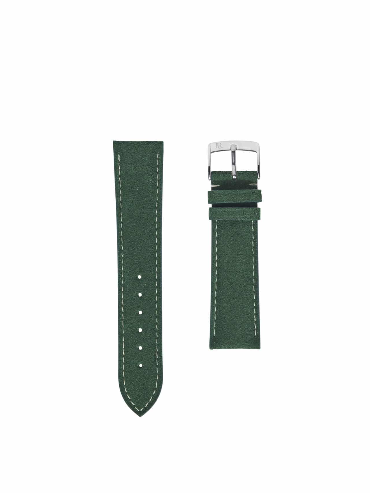 Jean Rousseau Watch Strap Green Alcantara 3.5
