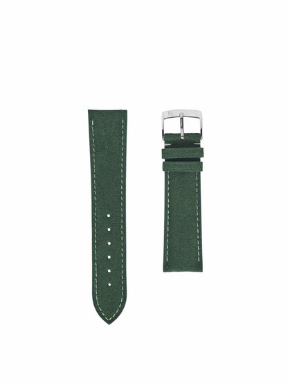 Jean Rousseau Watch Strap Green Alcantara 3.5