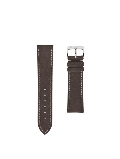 Jean Rousseau Watch Strap Dark Brown Alcantara 3.5