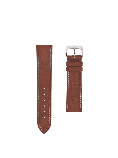 Jean Rousseau Watch Strap Light Brown Alcantara 3.5