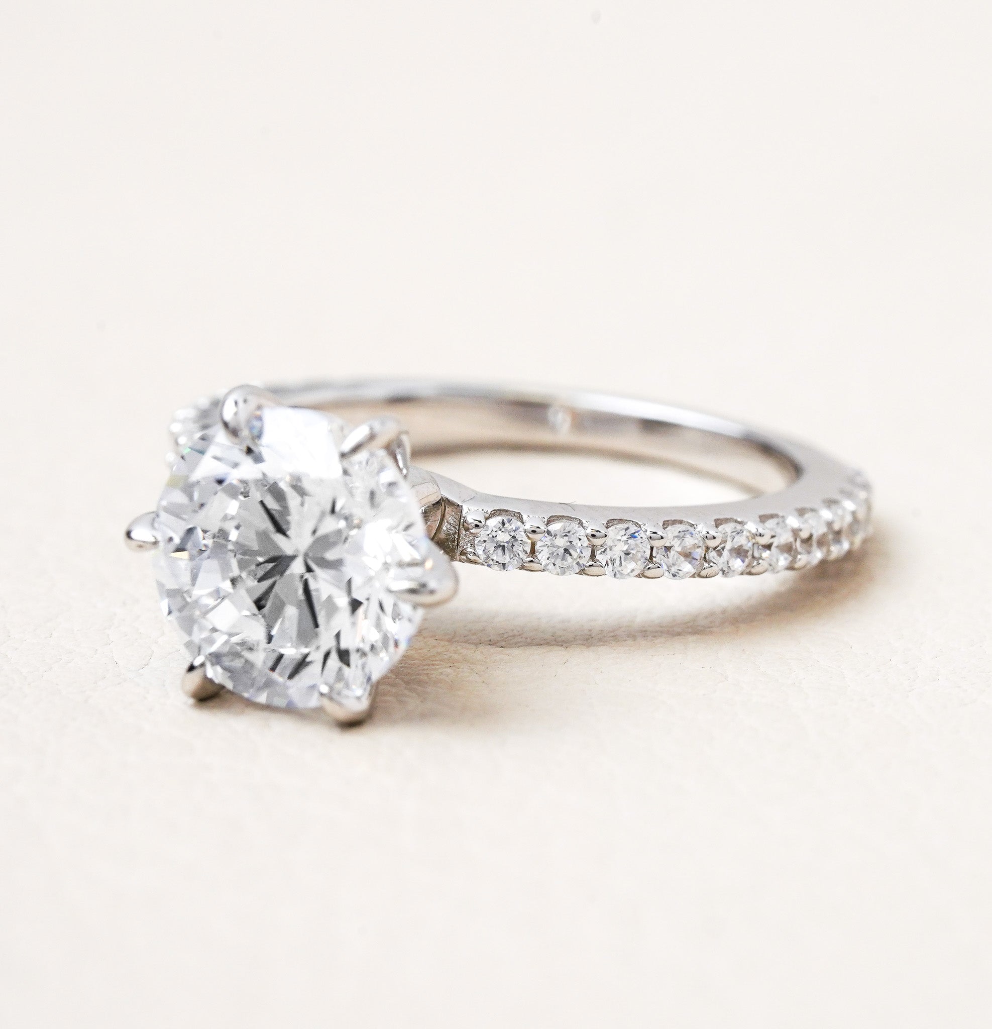 Accented Solitaire Engagement Ring