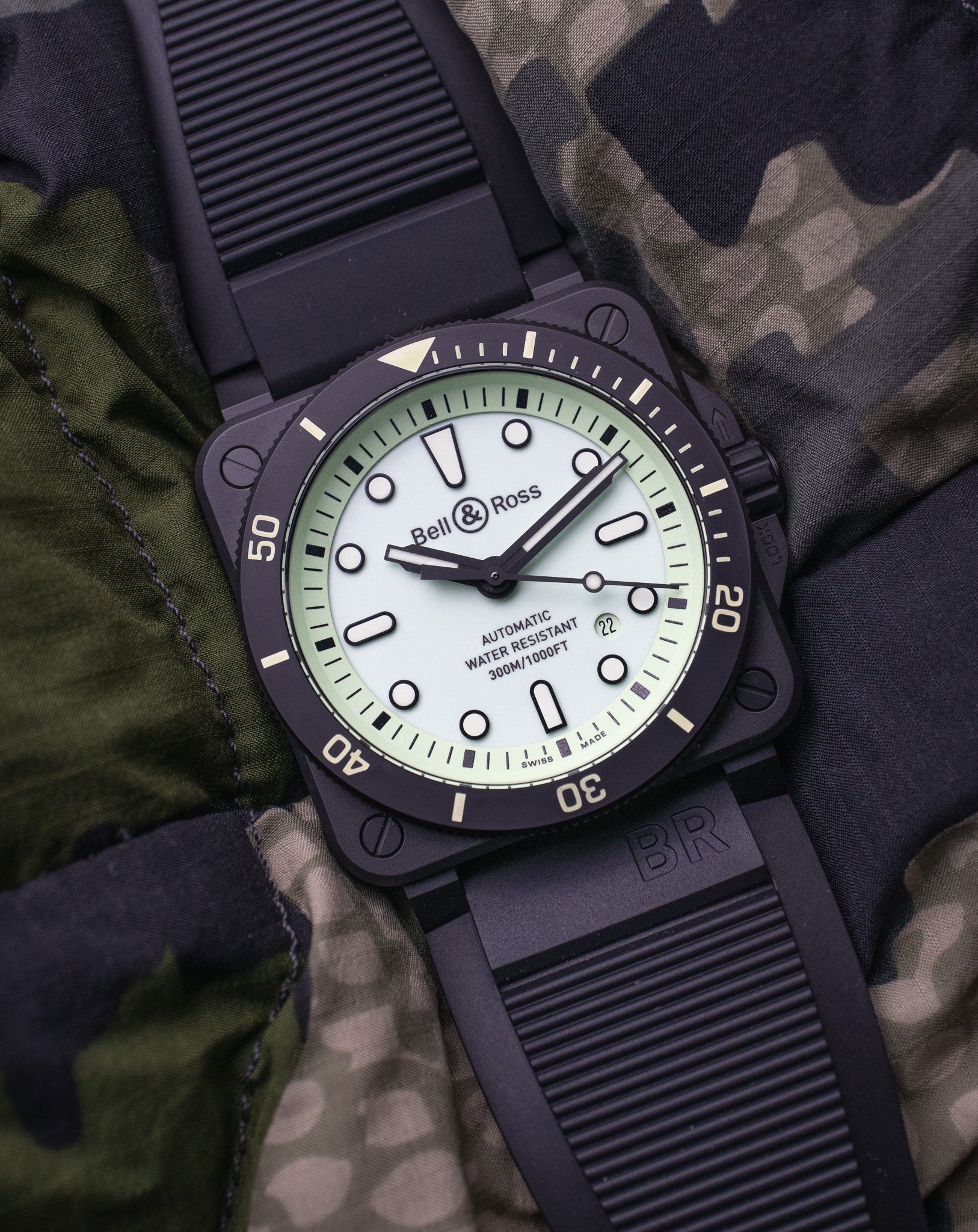 Bell Ross BR 03 92 Diver Full Lume BR0392 D C5 CE SRB Belmont Watches