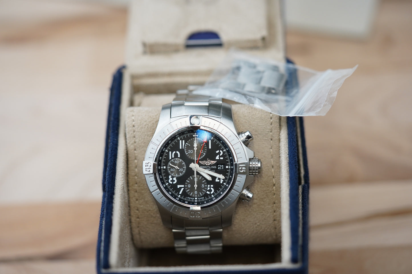 Breitling Avenger Chronograph GMT 45 Black Dial A24315