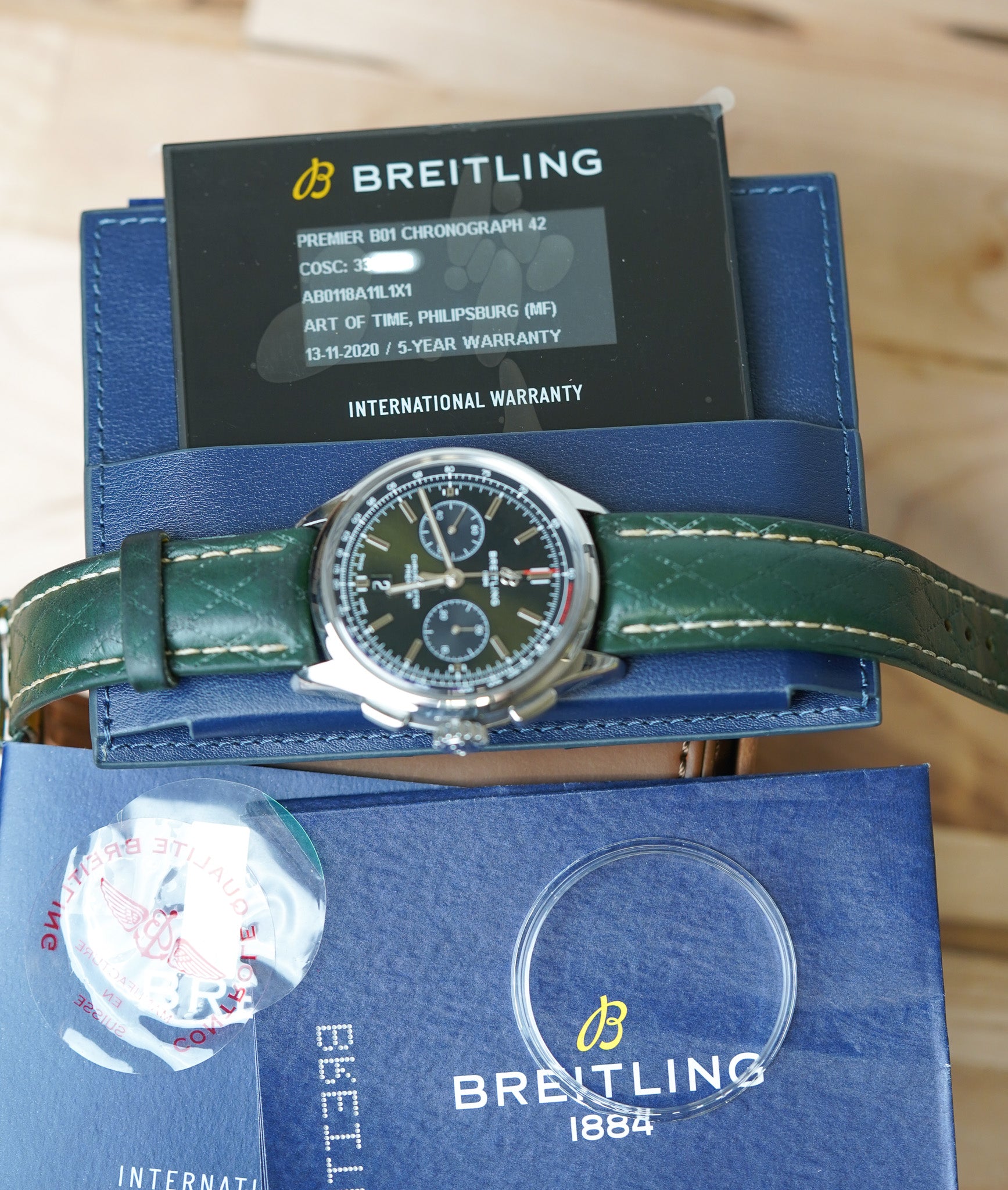 Breitling Premier B01 Chronograph 42 Bentley British Racing Green AB0118