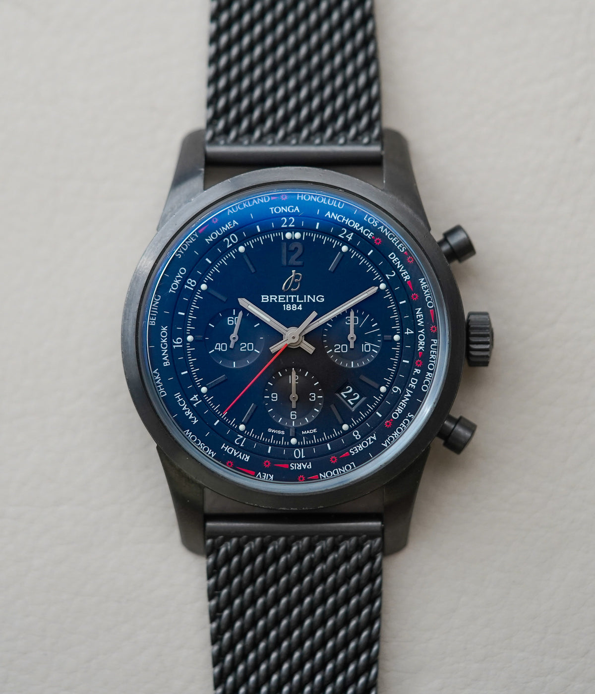 Breitling Transocean Chronograph Unitime Pilot Blacksteel Limited MB0510U6/BC80