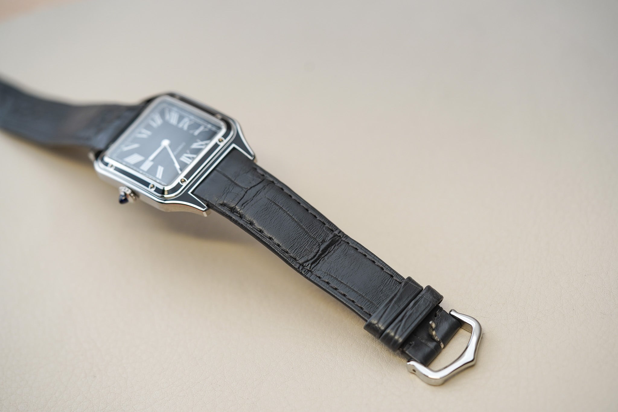 Cartier Santos Dumont Black Lacquer Large WSSA0046