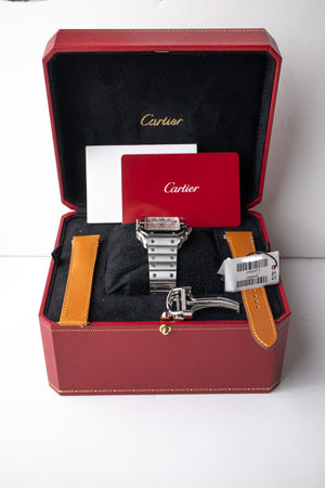 Santos Medium WSSA0029 Watch Stainless Steel White Dial including the box and paperwork 