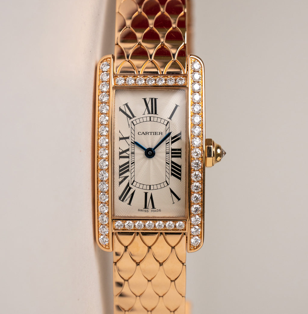 WB710008 Cartier Tank Americaine Rose Gold w/Diamonds