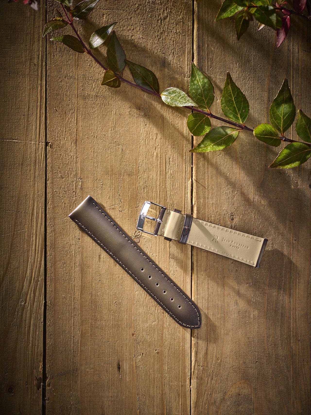 Jean Rousseau Classic 3.5 Watch Strap Printed Calfskin Taupe