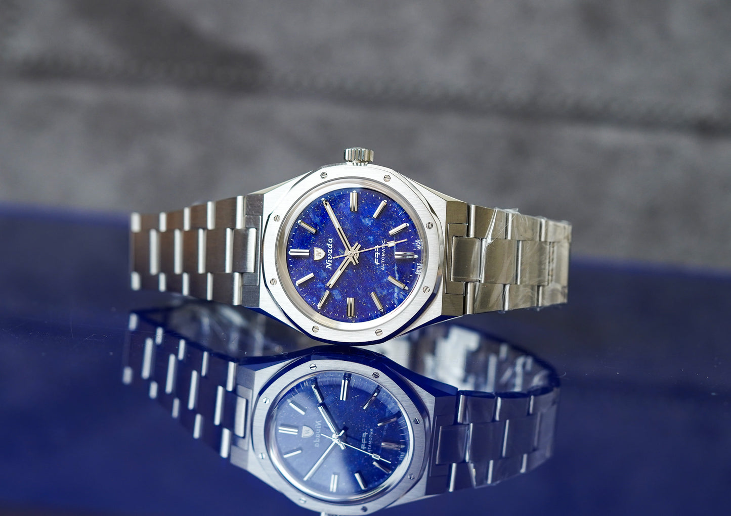 Nivada Grenchen F77 Stainless Steel Lapis Lazuli 68009A77