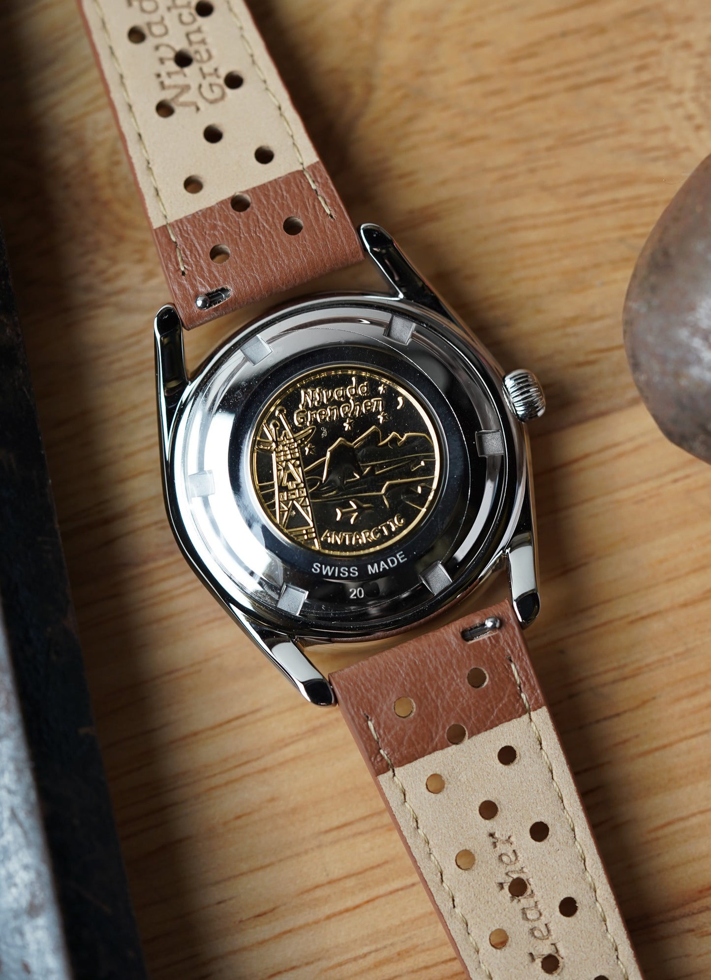 Nivada Grenchen Super Antarctic 3.6.9 Tropical on Brown Racing Strap 32031A23