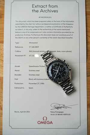 1986 Omega Speedymoon 'Small Moon' 345.0809 Speedmaster