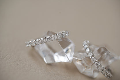 2.00tcw 14k White Gold Lab Grown Diamond Inside Out Diamond Hoops