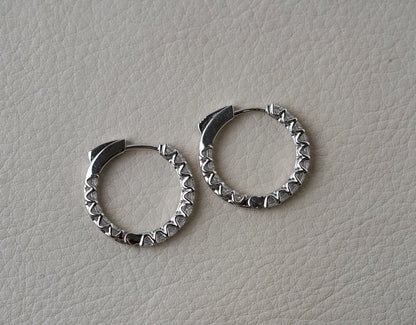 2.00tcw 14k White Gold Lab Grown Diamond Inside Out Diamond Hoops