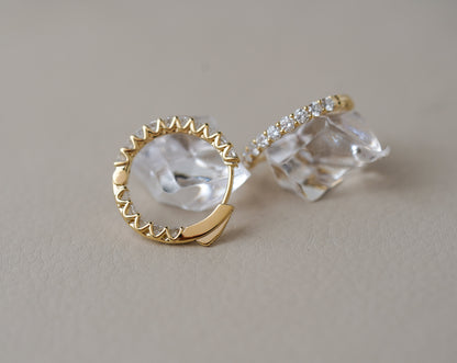 2.00tcw 14k Yellow Gold Lab Grown Inside Out Diamond Hoops