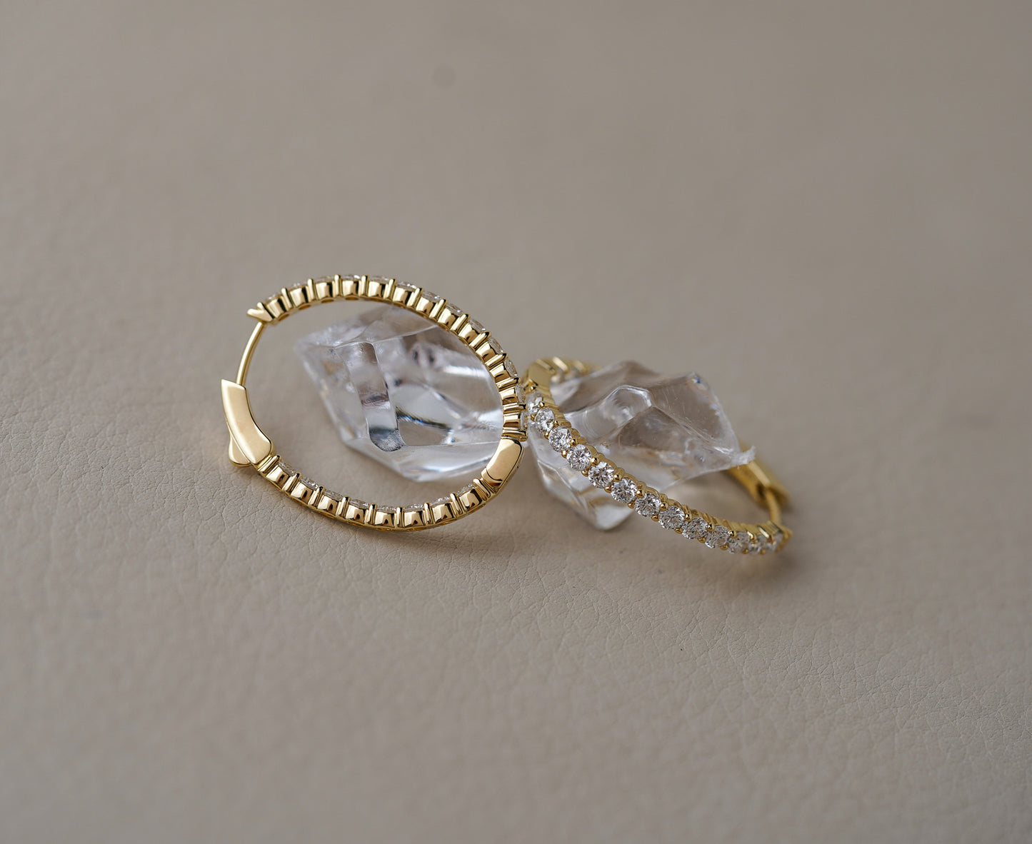 2.50tcw 14k Yellow Gold Lab Grown Diamond Inside Out Hoops