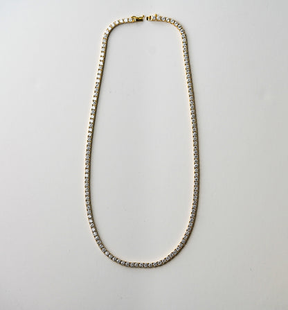 14k Yellow Gold 12tcw Lab Grown Diamond Tennis Necklace
