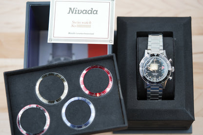 Nivada Grenchen Chronomaster Broad Arrow - Inter Bezel Flat Link Bracelet 86056M20LC