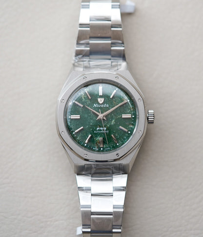 Nivada Grenchen F77 MK2 Green Aventurine Dial 68053A77