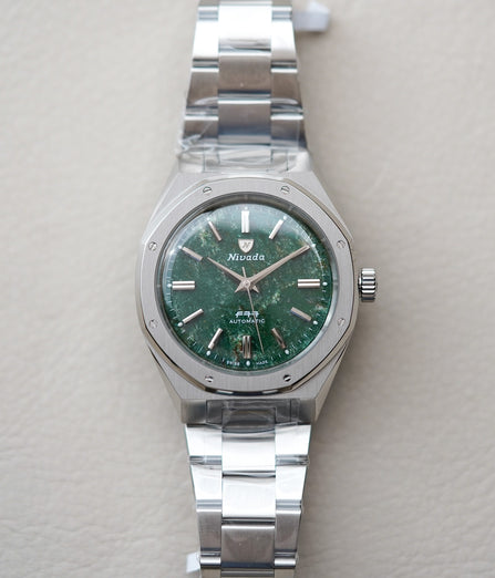 Nivada Grenchen F77 MK2 Green Aventurine Dial 68053A77