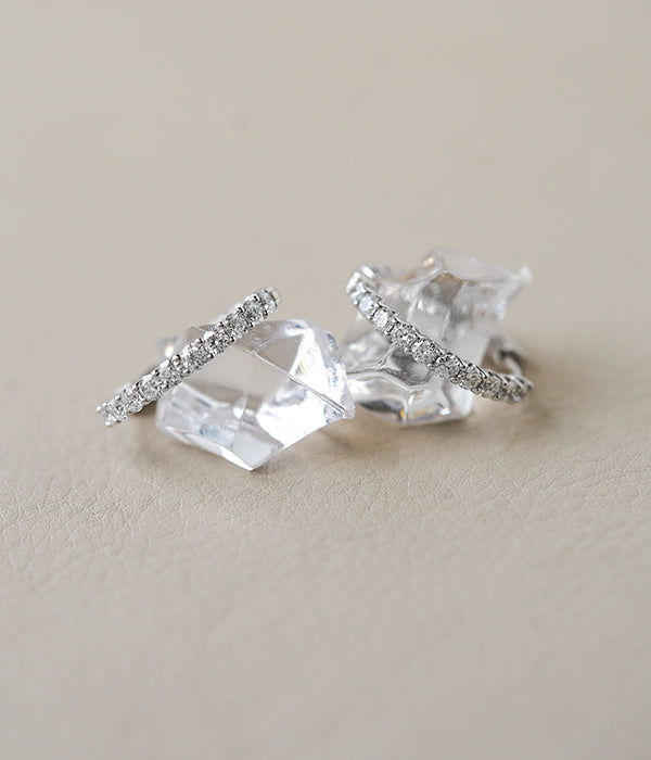 2.00tcw 14k White Gold Lab Grown Diamond Inside Out Diamond Hoops