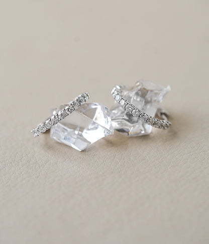 2.00tcw 14k White Gold Lab Grown Diamond Inside Out Diamond Hoops