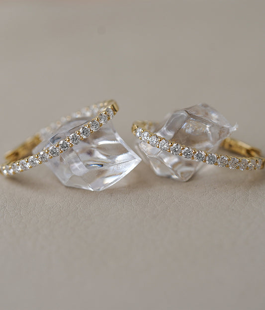 2.50tcw 14k Yellow Gold Lab Grown Diamond Inside Out Hoops