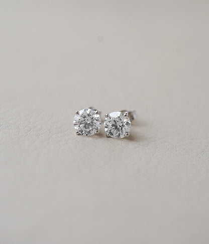 2.50tcw 14k White Gold Lab Grown 4 Prong Stud Earrings