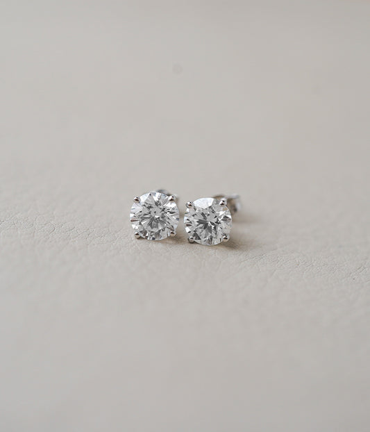 2.50tcw 14k White Gold Lab Grown 4 Prong Stud Earrings