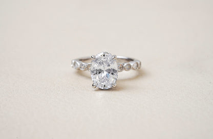 Fancy Accented Milgrain Engagement Ring