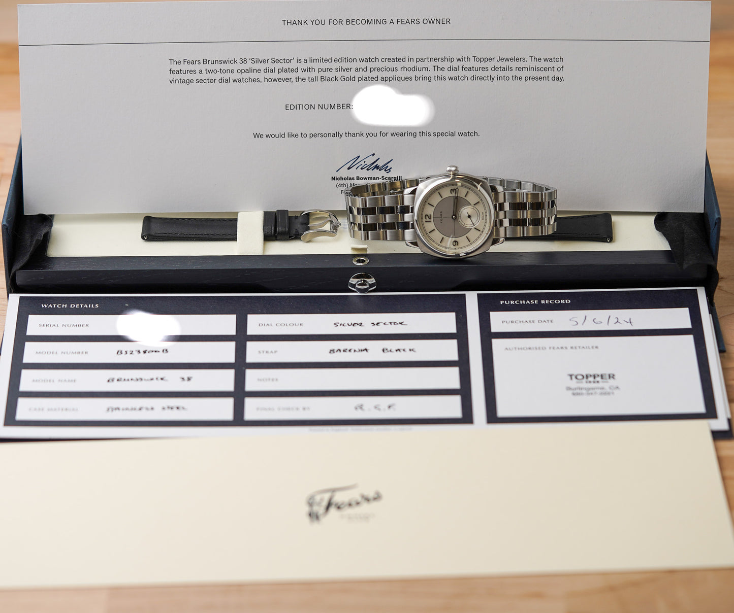 Fears Brunswick Silver Sector Topper Edition BS23800B