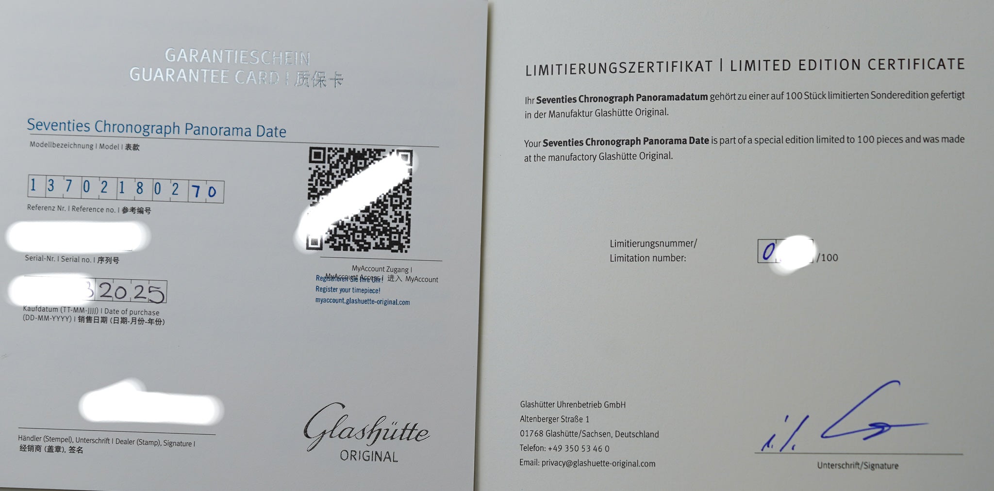 Glashutte Original Seventies 'X' Chronograph Limited Edition 1-37-02-18-02-70