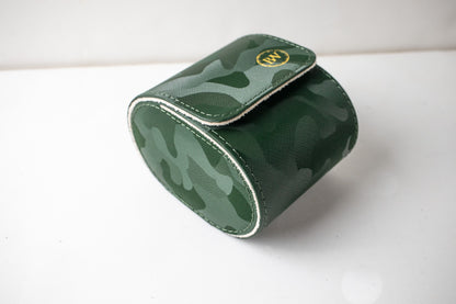 Green Camo Single Watch Travel Case