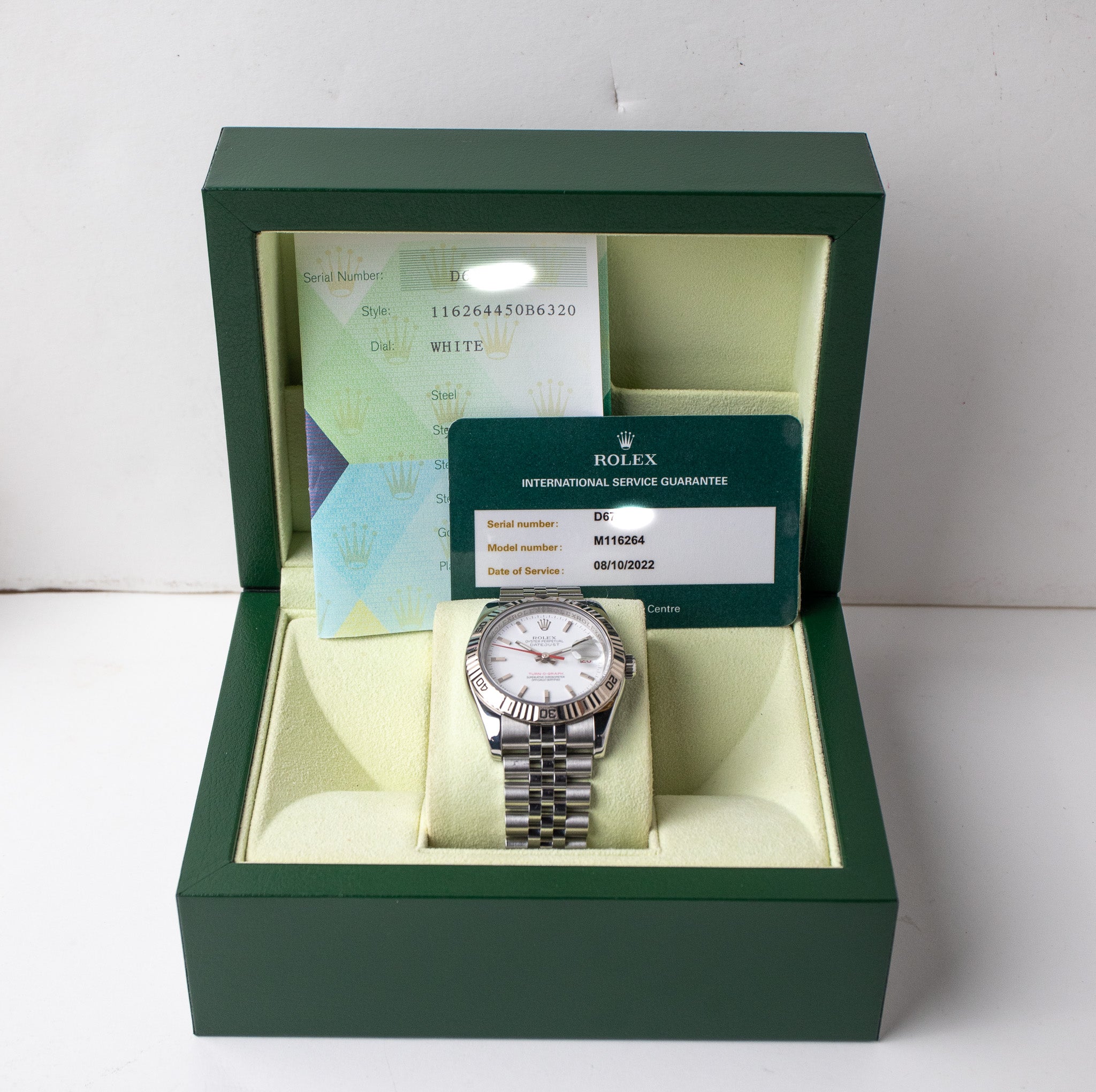 Rolex Datejust Turn-O-Graph 116264 White – Belmont Watches