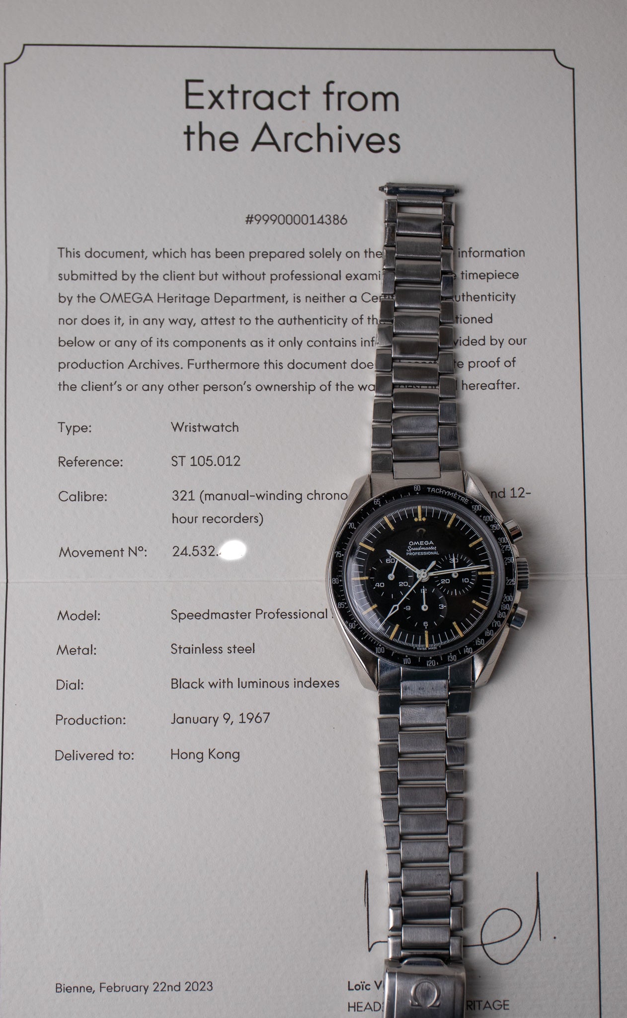 1967 Omega Speedmaster 105.012-65