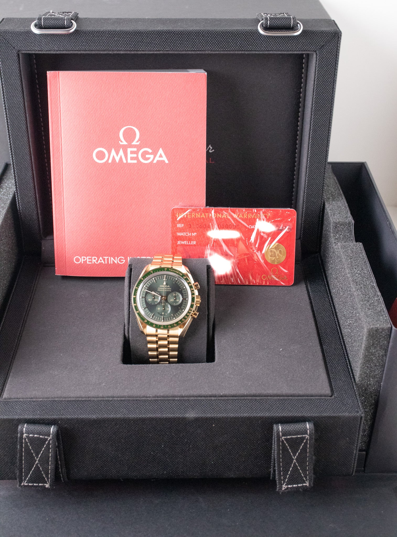Omega Speedmaster 18K Moonshine Gold Green Dial 310.60.42.50.10.001