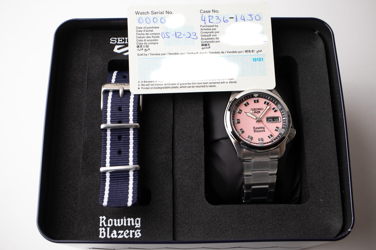 Rowing Blazers X Seiko 5 SRPJ67 Pink
