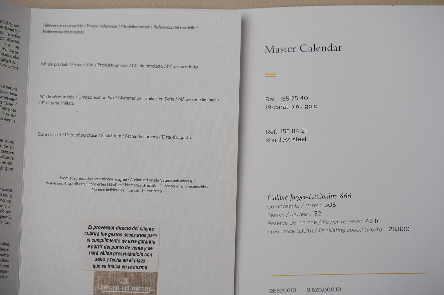 Jaeger-LeCoultre Master Calendar Meteorite Dial Moonphase Q1558421