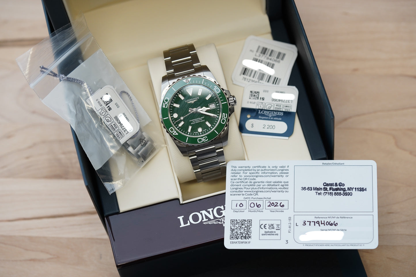 Longines Hydroconquest 39mm Green L3.779.4.06.6
