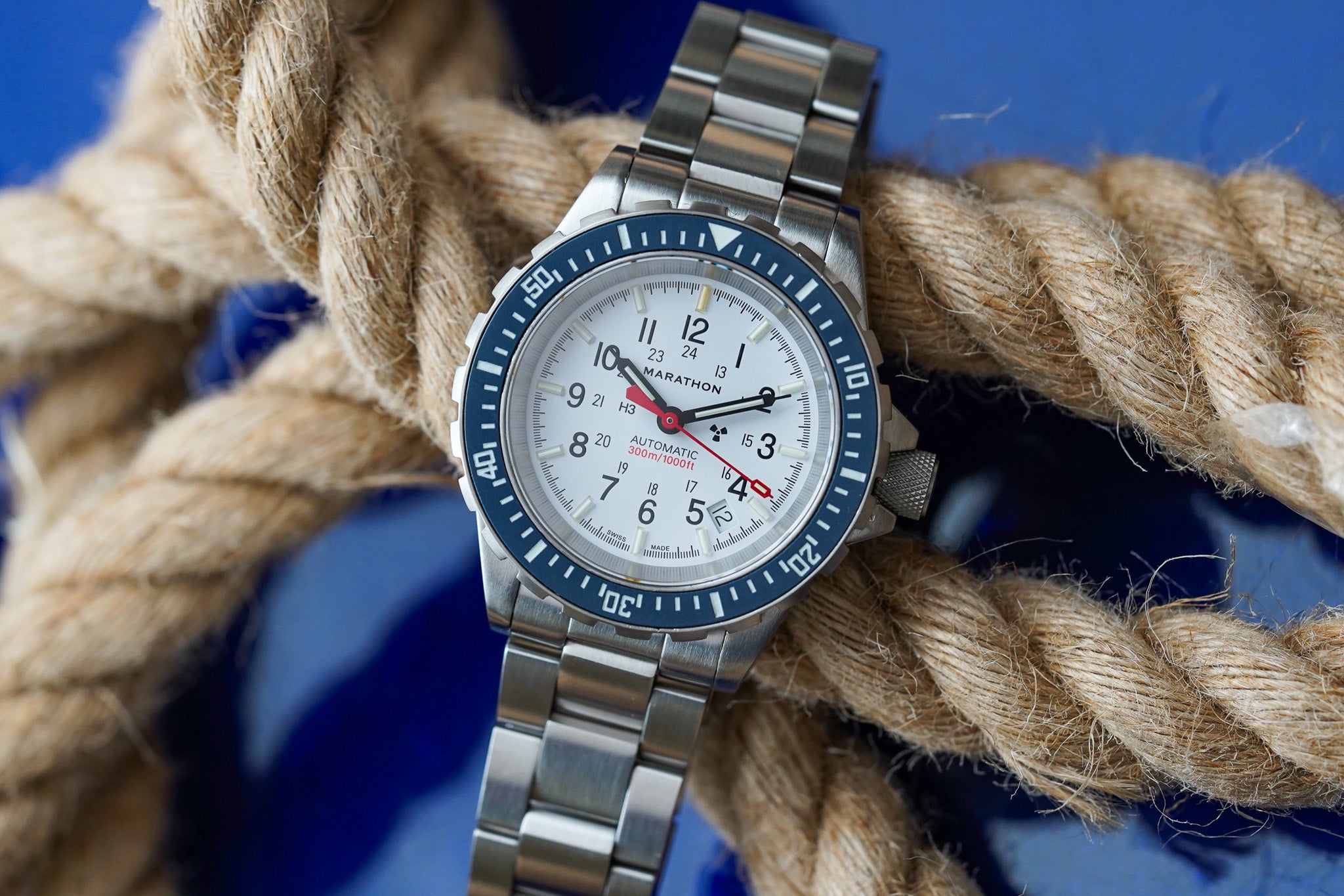 Marathon 41mm Diver's Automatic GSAR Arctic Dial Type II Blue Bezel WW194006SS-0515